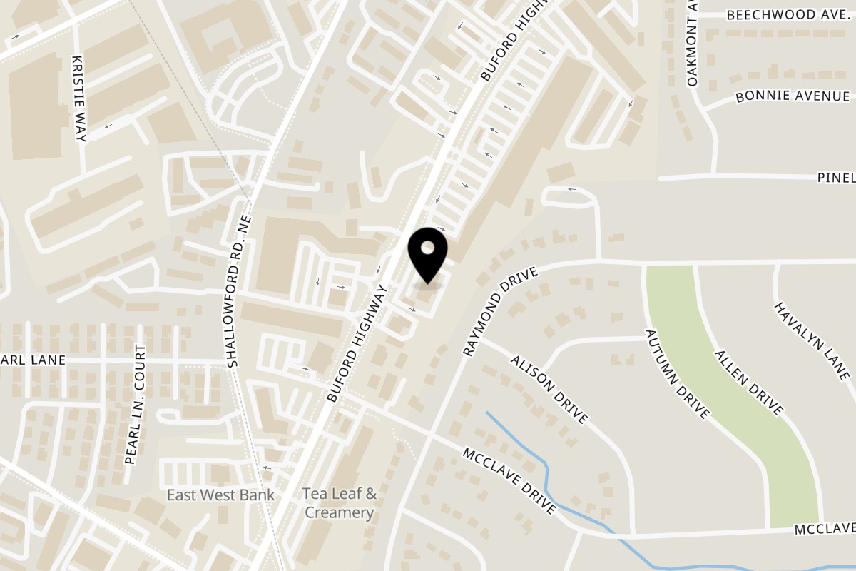 Map showing the location of Java Saga Doraville on 5145 Buford Hwy NE in Doraville